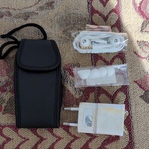 Samsung accessory set Earphones & Asian Power Adapter/Charger w/ carry pouch